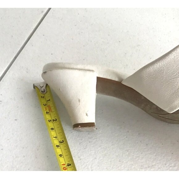 NURCARE- WOMENS WHITE SLIP-ON HEEL SANDALS SIZE 7 - Picture 7 of 8